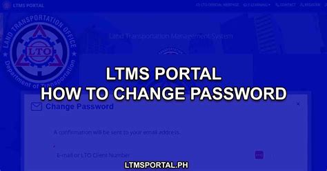 how to change password in lto portal|How to Change Password Account in LTMS Portal.
